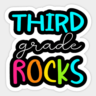 Third Grade Rocks Shirt Team 3rd Grade Teacher Premium Sticker